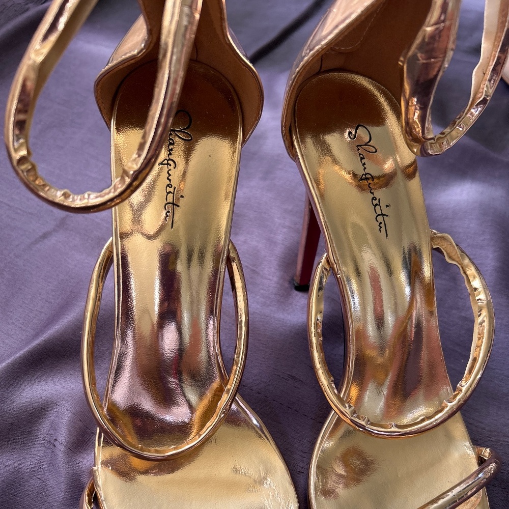 Rose Gold Metallic Heel